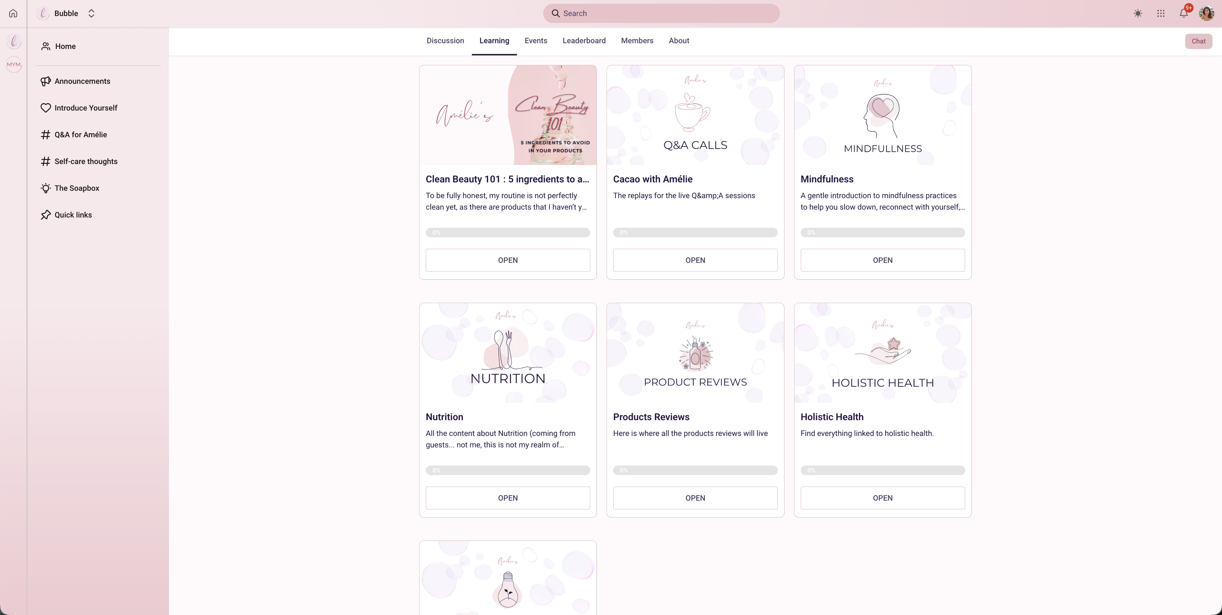 The Bubble learning portal and library