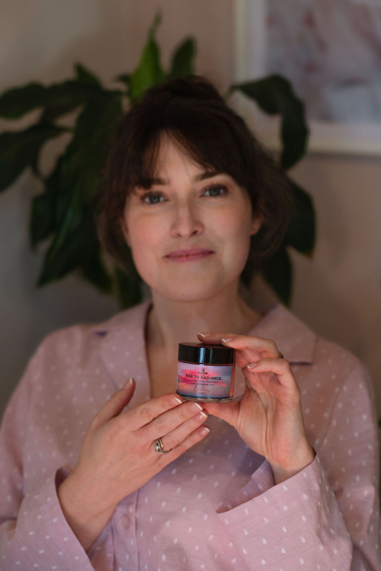 A jar of Rise to Radiance overnight glow treatment